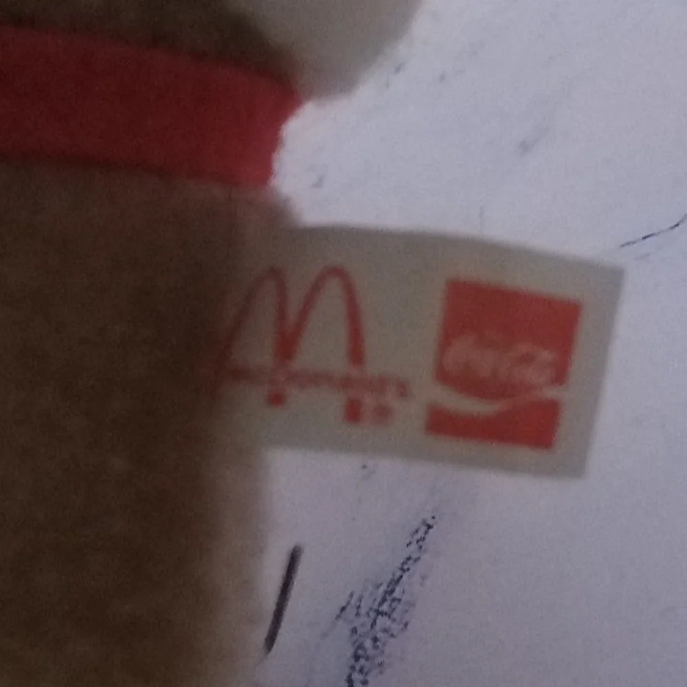 Vintage 1985 McDonalds Coca Cola Plush Reindeer Christmas Tree Ornament